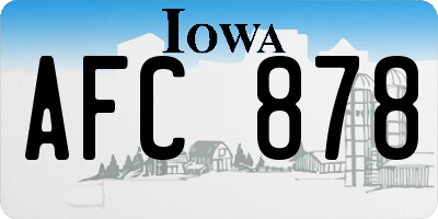 IA license plate AFC878