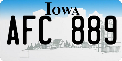 IA license plate AFC889