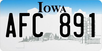 IA license plate AFC891