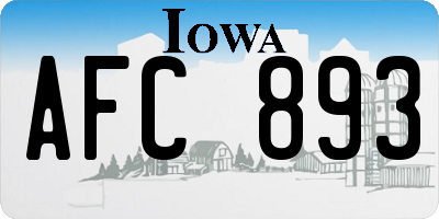 IA license plate AFC893