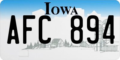 IA license plate AFC894