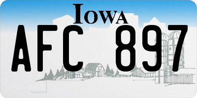 IA license plate AFC897