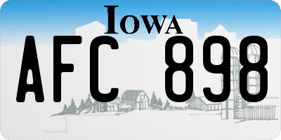IA license plate AFC898
