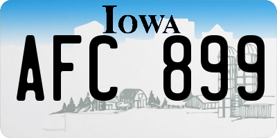 IA license plate AFC899