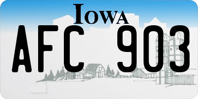 IA license plate AFC903