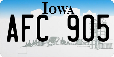 IA license plate AFC905