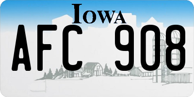 IA license plate AFC908