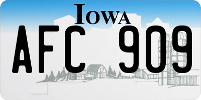 IA license plate AFC909