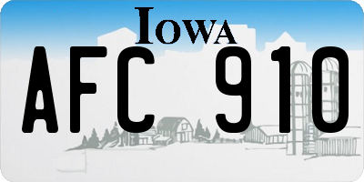 IA license plate AFC910