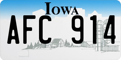 IA license plate AFC914