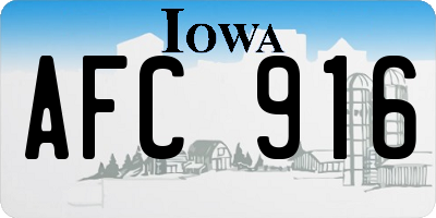 IA license plate AFC916
