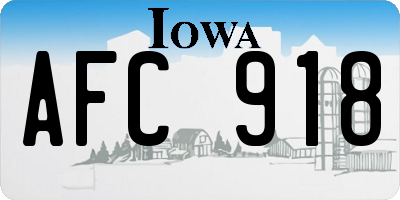 IA license plate AFC918