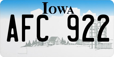 IA license plate AFC922