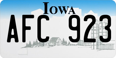 IA license plate AFC923