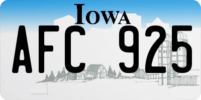 IA license plate AFC925