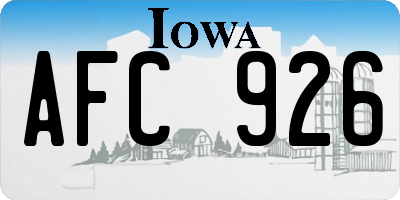 IA license plate AFC926