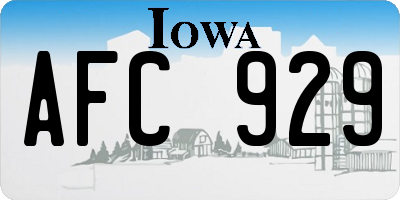 IA license plate AFC929