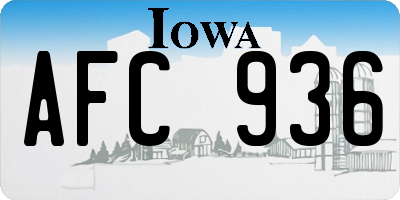IA license plate AFC936