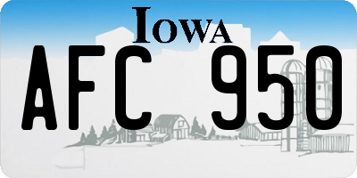 IA license plate AFC950