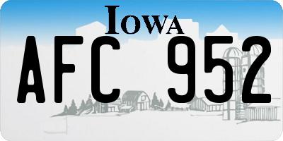 IA license plate AFC952
