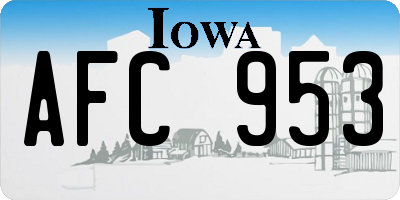 IA license plate AFC953