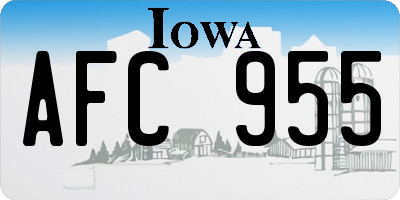 IA license plate AFC955