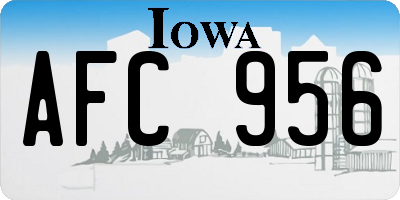 IA license plate AFC956