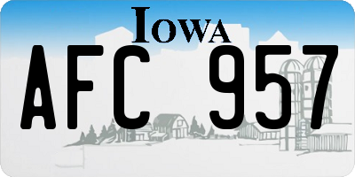 IA license plate AFC957