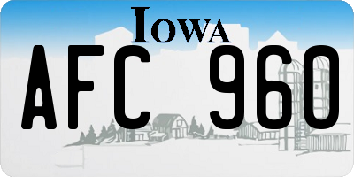 IA license plate AFC960
