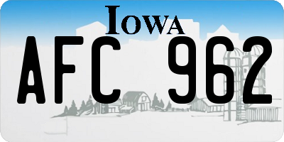IA license plate AFC962