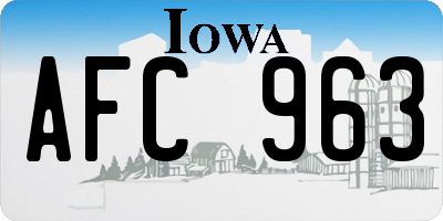 IA license plate AFC963