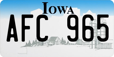 IA license plate AFC965