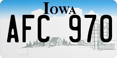 IA license plate AFC970