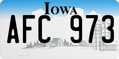 IA license plate AFC973