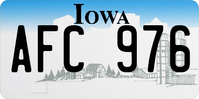 IA license plate AFC976