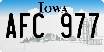 IA license plate AFC977