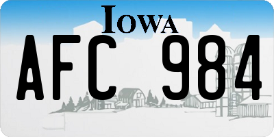 IA license plate AFC984