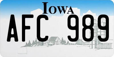 IA license plate AFC989