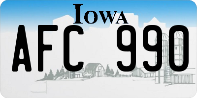 IA license plate AFC990