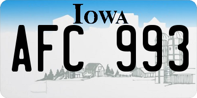 IA license plate AFC993