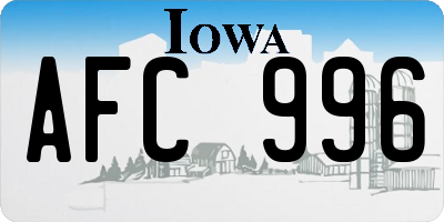 IA license plate AFC996