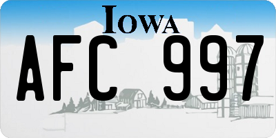 IA license plate AFC997
