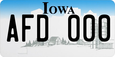IA license plate AFD000