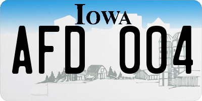 IA license plate AFD004