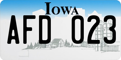 IA license plate AFD023
