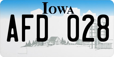 IA license plate AFD028