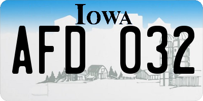 IA license plate AFD032