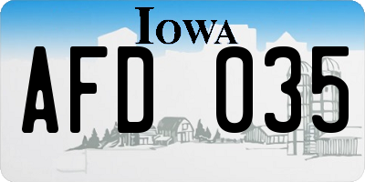 IA license plate AFD035