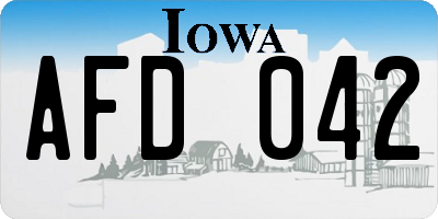 IA license plate AFD042
