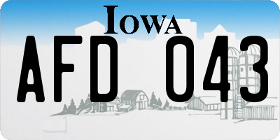 IA license plate AFD043
